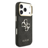 Guess PU Leather 4G Metal Logo Gold Frame Case for iPhone 18 Pro / Black