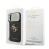 Guess PU Leather 4G Metal Logo Gold Frame Case for iPhone 18 Pro Max / Black