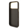 Guess PU Leather 4G Metal Logo Gold Frame Case for iPhone 18 Pro Max Brown