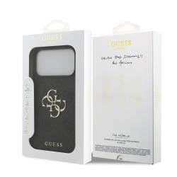 Guess PU 4G Metal Logo Case for iPhone 18 Pro Max / Grey