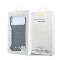 Guess PU Leather 4G Gold Frame MagSafe Case for iPhone 18 Pro Max / Black