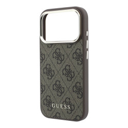 Guess PU Leather 4G Gold Frame MagSafe Case for iPhone 18 Pro / Brown