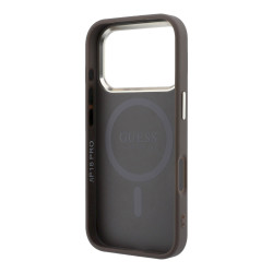 Guess PU Leather 4G Gold Frame MagSafe Case for iPhone 18 Pro Max / Brown