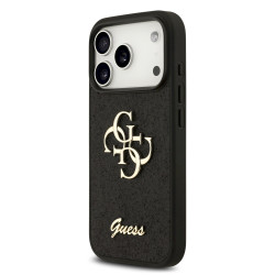 Guess PU Fixed Glitter 4G Metal Logo Case for iPhone 18 Pro / black