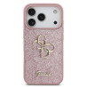 Guess PU Fixed Glitter 4G Metal Logo Case for iPhone 18 Pro / Pink