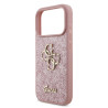 Guess PU Fixed Glitter 4G Metal Logo Case for iPhone 18 Pro / Pink