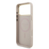 Guess PU Leather 4G Strass Triangle Logo Gold Frame MagSafe Case for iPhone 18 Pro Max / Pink