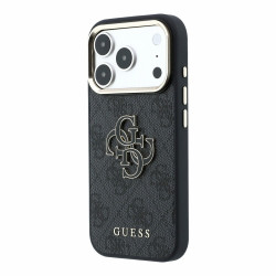 Guess PU 4G Resin Metal Logo Case for iPhone 18 Pro Max / black