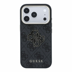 Guess PU 4G Resin Metal Logo Case for iPhone 18 Pro Max / black