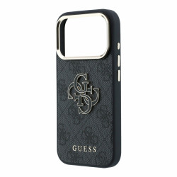 Guess PU 4G Resin Metal Logo Case for iPhone 18 Pro Max / black