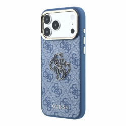 Guess PU 4G Resin Metal Logo Case for iPhone 18 Pro / Blue