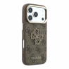 Guess PU 4G Resin Metal Logo Case for iPhone 18 Pro Max / Brown
