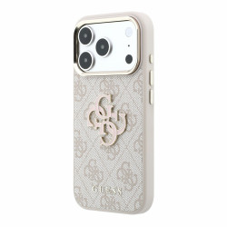 Guess PU 4G Resin Metal Logo Case for iPhone 18 Pro / pink