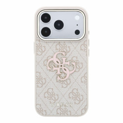 Guess PU 4G Resin Metal Logo Case for iPhone 18 Pro / pink