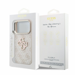 Guess PU 4G Resin Metal Logo Case for iPhone 18 Pro / pink