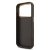 Guess PU Leather 4G Metal Logo Gold Frame Case for iPhone 18 Pro / Brown