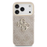 Guess PU Leather 4G Metal Logo Gold Frame Case for iPhone 18 Pro / Pink