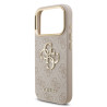 Guess PU Leather 4G Metal Logo Gold Frame Case for iPhone 18 Pro / Pink