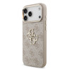 Guess PU Leather 4G Metal Logo Gold Frame Case for iPhone 18 Pro Max / Pink