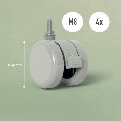 Leitz 53740085 furniture wheel Grey 4 cm 4 pc(s)