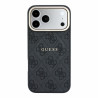 Guess PU Leather 4G Gold Frame Embossed MagSafe Case for iPhone 18 Pro Max / Black