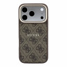 Guess PU Leather 4G Gold Frame Embossed MagSafe Case for iPhone 18 Pro Max Brown