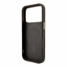 Guess PU Leather 4G Gold Frame Embossed MagSafe Case for iPhone 18 Pro Max Brown