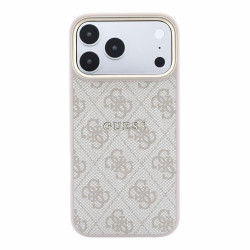 Guess PU Leather 4G Gold Frame Embossed MagSafe Case for iPhone 18 Pro Max / Pink