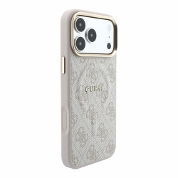 Guess PU Leather 4G Gold Frame Embossed MagSafe Case for iPhone 18 Pro Max / Pink
