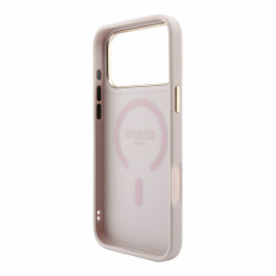 Guess PU Leather 4G Gold Frame Embossed MagSafe Case for iPhone 18 Pro Max / Pink