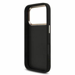 Guess PU 4G Metal Logo Strap Case for iPhone 18 Pro / Black