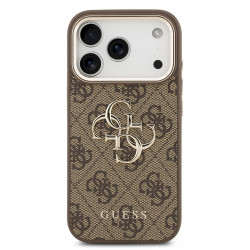 Guess PU 4G Metal Logo Strap Case for iPhone 18 Pro / brown