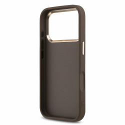 Guess PU 4G Metal Logo Strap Case for iPhone 18 Pro Max / Brown