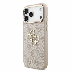 Guess PU 4G Metal Logo Strap Case for iPhone 18 Pro Max / pink