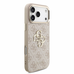 Guess PU 4G Metal Logo Strap Case for iPhone 18 Pro Max / pink
