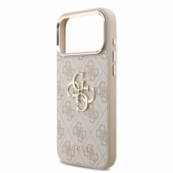 Guess PU 4G Metal Logo Strap Case for iPhone 18 Pro Max / pink