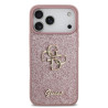 Guess PU Fixed Glitter 4G Metal Logo Case for iPhone 18 Pro Max / Pink