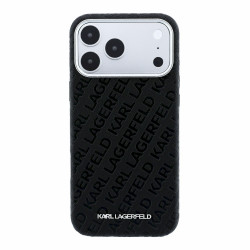 Karl Lagerfeld PU Grained Allover Semi Wrap Magsafe Case for iPhone 18 Pro Max / Black