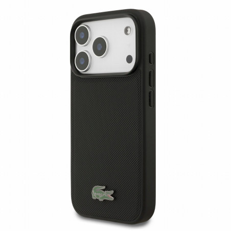 Lacoste PVC Iconic Petit Pique Metal Logo MagSafe Case for iPhone 18 Pro / Black
