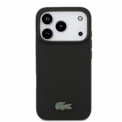 Lacoste PVC Iconic Petit Pique Metal Logo MagSafe Case for iPhone 18 Pro / Black