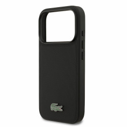 Lacoste PVC Iconic Petit Pique Metal Logo MagSafe Case for iPhone 18 Pro / Black