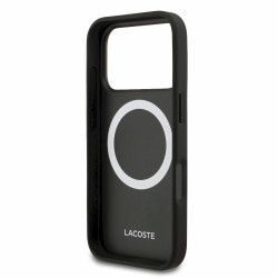 Lacoste PVC Iconic Petit Pique Metal Logo MagSafe Case for iPhone 18 Pro / Black