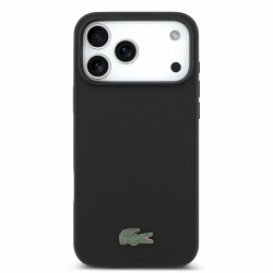 Lacoste PVC Iconic Petit Pique Metal Logo MagSafe Case for iPhone 18 Pro Max / black