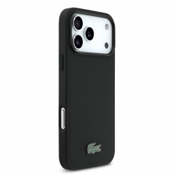 Lacoste PVC Iconic Petit Pique Metal Logo MagSafe Case for iPhone 18 Pro Max / black