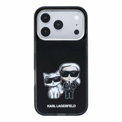 Karl Lagerfeld PU Semi Wrap Smooth Sketch Bodies Magsafe Case for iPhone 18 Pro / Black