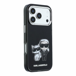 Karl Lagerfeld PU Semi Wrap Smooth Sketch Bodies Magsafe Case for iPhone 18 Pro / Black