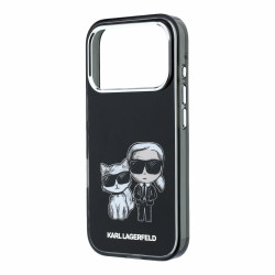 Karl Lagerfeld PU Semi Wrap Smooth Sketch Bodies Magsafe Case for iPhone 18 Pro / Black