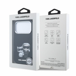 Karl Lagerfeld PU Semi Wrap Smooth Sketch Bodies Magsafe Case for iPhone 18 Pro / Black