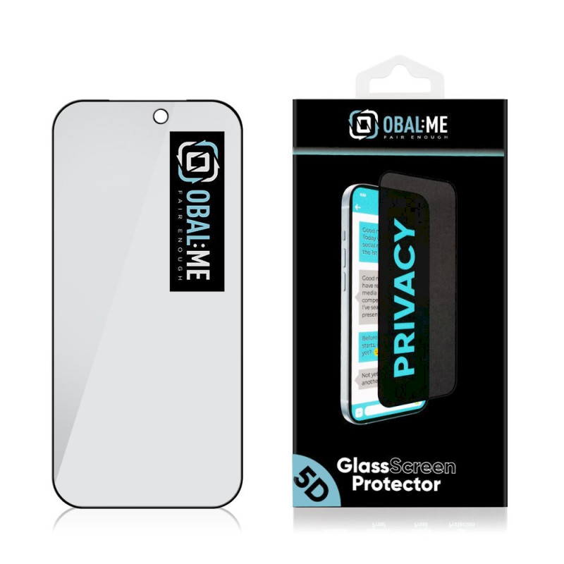 OBAL:ME Privacy 5D Glass Screen Protector for Apple iPhone 18 Pro / black