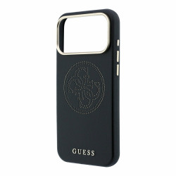 Guess PU Semi Wrap Perforated 4G Logo MagSafe Case for iPhone 18 Pro / black